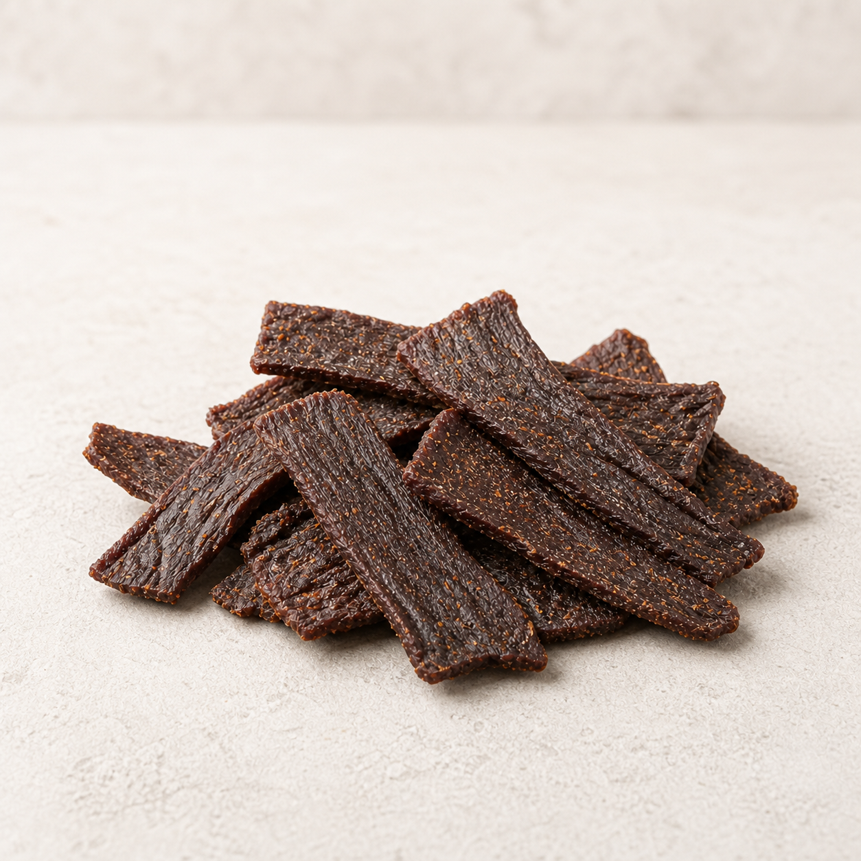 Pile of beef jerky